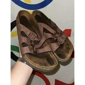 Birkenstock Mayari Sandals 40 Womens 9-9.5 Brown Leather Slip On